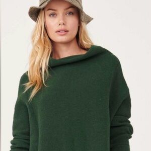 Free People Forest Green Cowl Neck Sweater